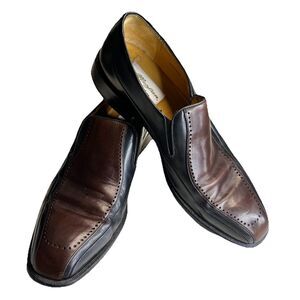 Mezlan Azores Loafer Men's 10.5M 2-Tone Oxford Leather Casual Dress Shoes Spain